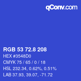 カラーコード: RGB 53 72.8 208 | qconv.com