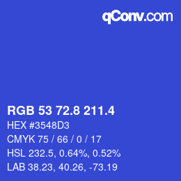 カラーコード: RGB 53 72.8 211.4 | qconv.com