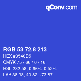カラーコード: RGB 53 72.8 213 | qconv.com