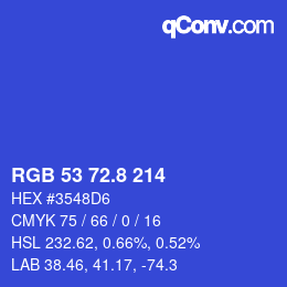 カラーコード: RGB 53 72.8 214 | qconv.com