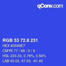 カラーコード: RGB 53 72.8 231 | qconv.com