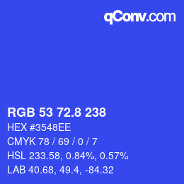 カラーコード: RGB 53 72.8 238 | qconv.com