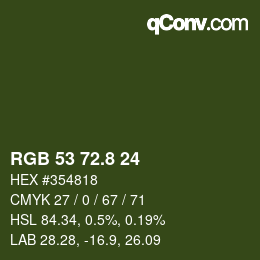 カラーコード: RGB 53 72.8 24 | qconv.com