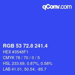 カラーコード: RGB 53 72.8 241.4 | qconv.com