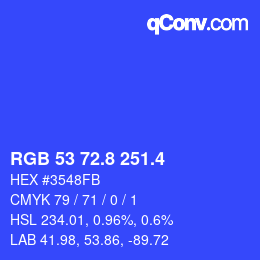カラーコード: RGB 53 72.8 251.4 | qconv.com
