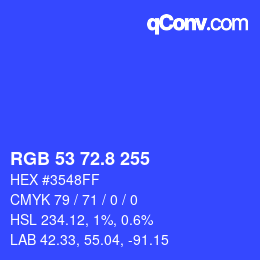カラーコード: RGB 53 72.8 255 | qconv.com
