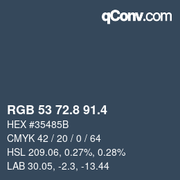 カラーコード: RGB 53 72.8 91.4 | qconv.com