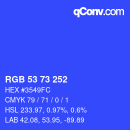 カラーコード: RGB 53 73 252 | qconv.com