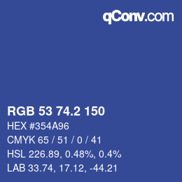 カラーコード: RGB 53 74.2 150 | qconv.com