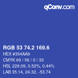 カラーコード: RGB 53 74.2 169.6 | qconv.com