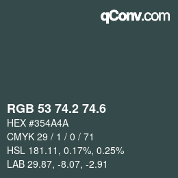 カラーコード: RGB 53 74.2 74.6 | qconv.com