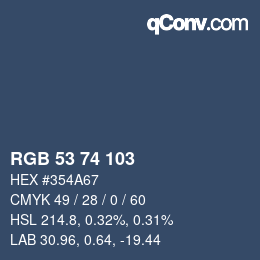 カラーコード: RGB 53 74 103 | qconv.com