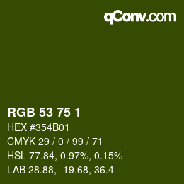 Color code: RGB 53 75 1 | qconv.com