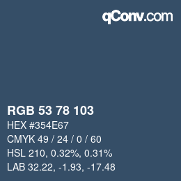 Color code: RGB 53 78 103 | qconv.com