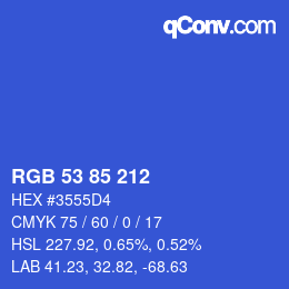 颜色代码: RGB 53 85 212 | qconv.com