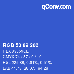 カラーコード: RGB 53 89 206 | qconv.com