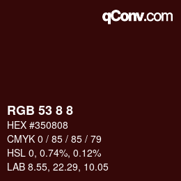 Color code: RGB 53 8 8 | qconv.com