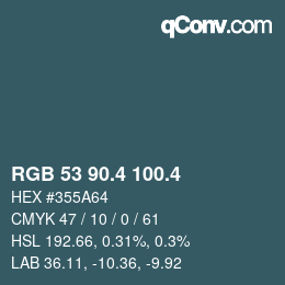 カラーコード: RGB 53 90.4 100.4 | qconv.com