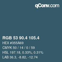 カラーコード: RGB 53 90.4 105.4 | qconv.com