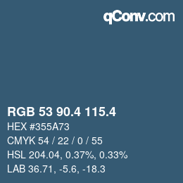 カラーコード: RGB 53 90.4 115.4 | qconv.com