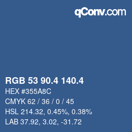 カラーコード: RGB 53 90.4 140.4 | qconv.com