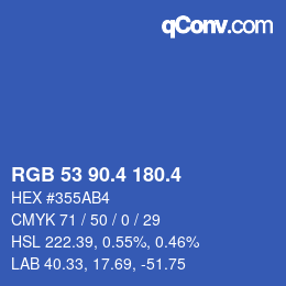 カラーコード: RGB 53 90.4 180.4 | qconv.com