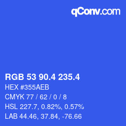 カラーコード: RGB 53 90.4 235.4 | qconv.com