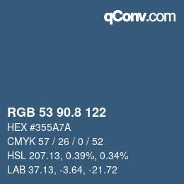 カラーコード: RGB 53 90.8 122 | qconv.com
