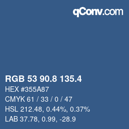 カラーコード: RGB 53 90.8 135.4 | qconv.com
