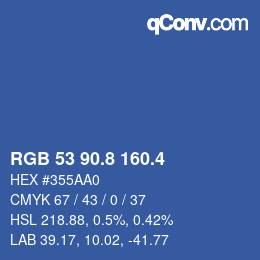 カラーコード: RGB 53 90.8 160.4 | qconv.com