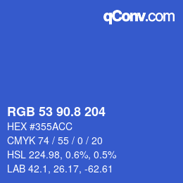 カラーコード: RGB 53 90.8 204 | qconv.com