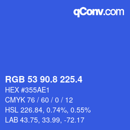 カラーコード: RGB 53 90.8 225.4 | qconv.com