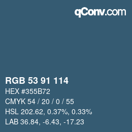 Color code: RGB 53 91 114 | qconv.com