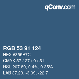 Color code: RGB 53 91 124 | qconv.com