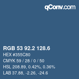 カラーコード: RGB 53 92.2 128.6 | qconv.com