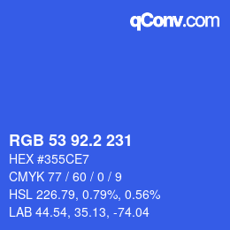カラーコード: RGB 53 92.2 231 | qconv.com
