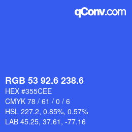 カラーコード: RGB 53 92.6 238.6 | qconv.com