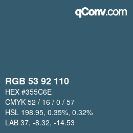 カラーコード: RGB 53 92 110 | qconv.com