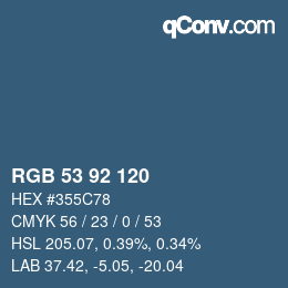 Color code: RGB 53 92 120 | qconv.com