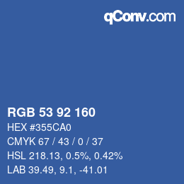 カラーコード: RGB 53 92 160 | qconv.com