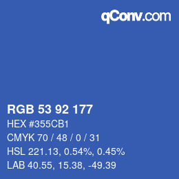 颜色代码: RGB 53 92 177 | qconv.com