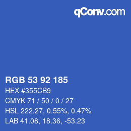 カラーコード: RGB 53 92 185 | qconv.com