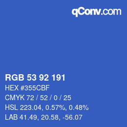 カラーコード: RGB 53 92 191 | qconv.com