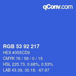 颜色代码: RGB 53 92 217 | qconv.com