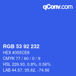 カラーコード: RGB 53 92 232 | qconv.com
