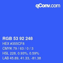 カラーコード: RGB 53 92 248 | qconv.com