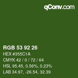 カラーコード: RGB 53 92 26 | qconv.com