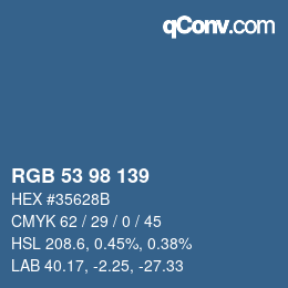 Farbcode: RGB 53 98 139 | qconv.com