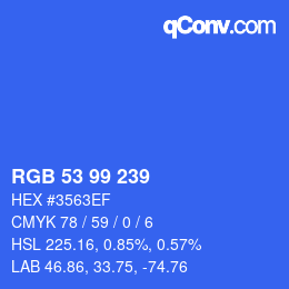 颜色代码: RGB 53 99 239 | qconv.com