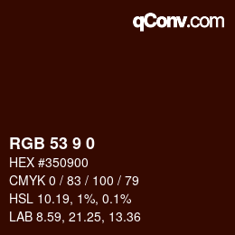 颜色代码: RGB 53 9 0 | qconv.com